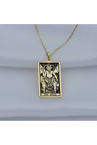 Has Altın Kaplama Tarot (the Devil) Şeytan 925k Kolye