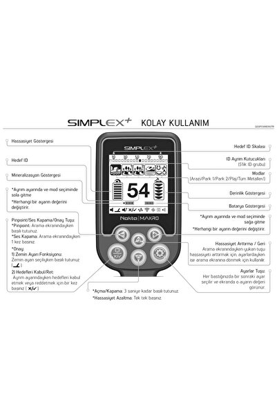 Nokta Makro Simplex+ Tek Para Ve Su Altı Dedektörü Son Versiyon