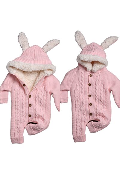 nisaykids Kız Çocuk Dışı Triko Içi Peluşlu Tulum