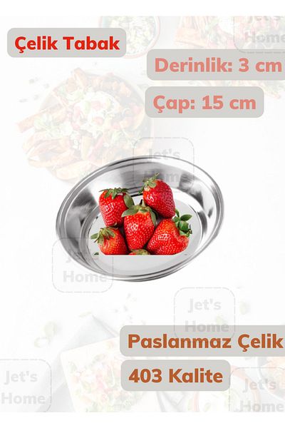 Jet's Home Steel Plate 15 Cm No:1 Stainless Plate 430 Quality Steel
