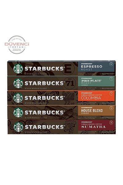 Nestle Starbucks Nespresso Compatible Capsule Coffee Set, House, Sumatra, Espresso, Pike And Colombia