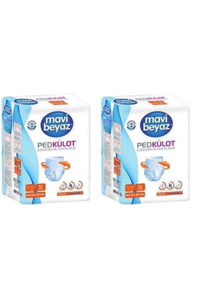Mavi beyaz Pad Absorbent Panties Patient Diapers 30 Pack Xlarge- Extra Large Size Pack 60 Pieces