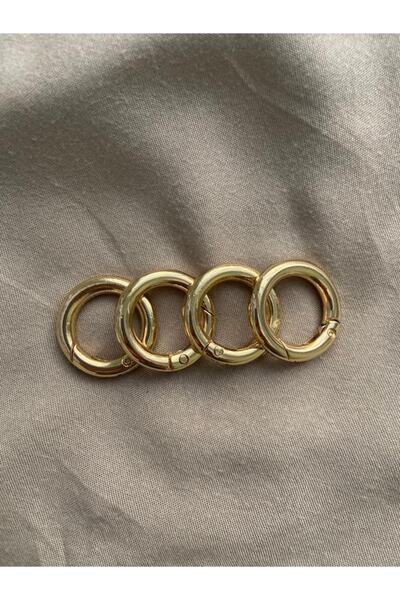 EFRAZ Inele pentru Genți Colorate Aurii 4 Bucăți - 2,5 Cm