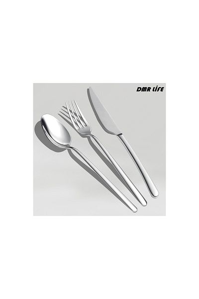 DMR LİFE طقم ملاعق وشوك سادة 18 قطعة من دريم (18 قطعة طعام)