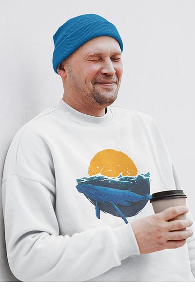 SUNFREE Φούτερ Unisex με στάμπα ηλίου Oversize