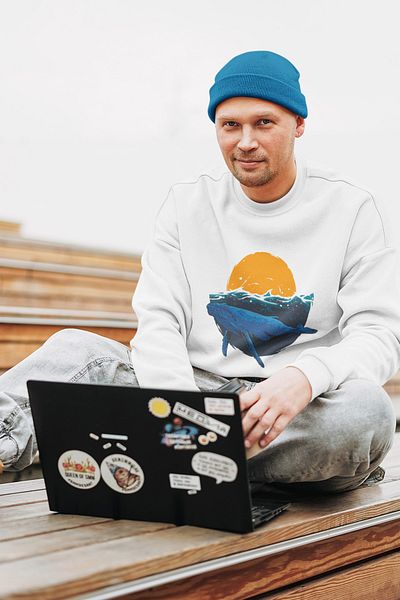 SUNFREE Φούτερ Unisex με στάμπα ηλίου Oversize
