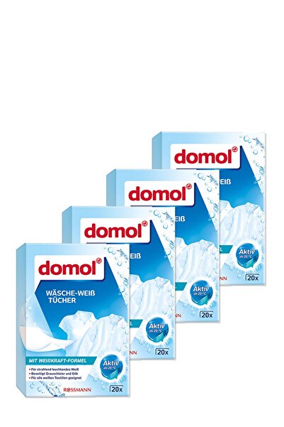 DOMOL Beyazlatıcı Çamaşır Mendili 20'li (4 Adet)