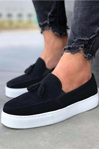 BPM Knack 717 Black Suede Casual Αθλητικά Παπούτσια - Λευκή σόλα