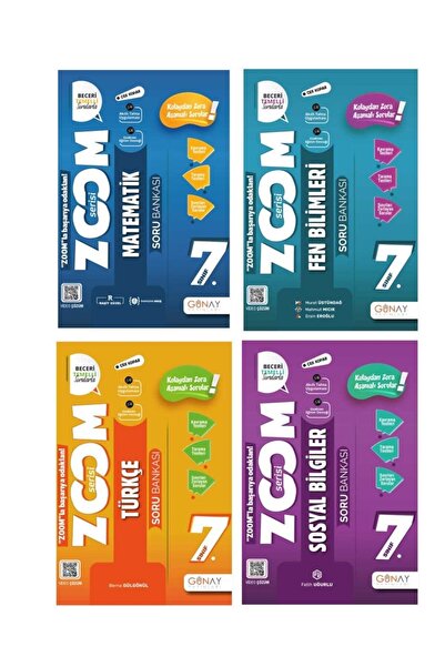 Günay Yayıncılık Günay 7. Sınıf M-f-s- T Zoom Td Soru Bankası Seti (4 Kitap) ...