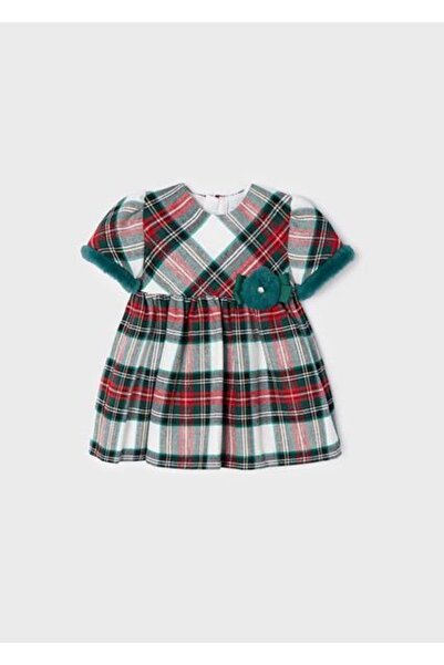 MAYORAL Kız Bebek Ekose Elbise Kırmızı 2942