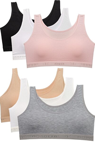 BENDEHEPSİ Bustieră simplă pentru femei, căptușită, cu bretele groase, set de 6