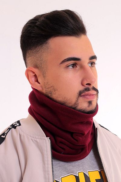 Deafox Burgundy Fleece Neck Collar Beret