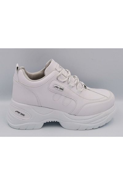 M.P. Pantofi sport alb cu talpă groasă de 6 cm din piele artificială