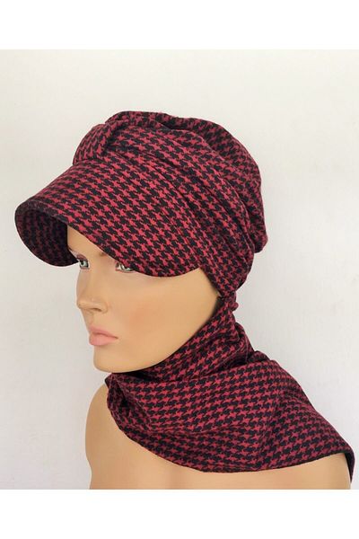 Vera Bonnet Ready Turban Alya Bonnet Red Goose Feet Knitwear Scarf Hat Neck Covering Hijab Women's Bonnet
