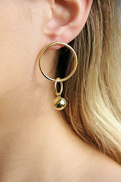 Argentum Concept Altın Kaplamalı 925 Ayar Gümüş Toplu Halka Küpe - K091201