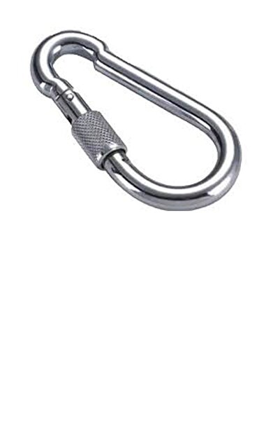 CVTdesign Galvanizli Kilitli Vidalı Karabina 8*80mm Yaylı Çelik Kanca Askı Ap...