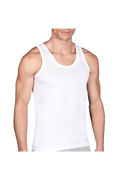 Berrak Men's White 6 Pack Cotton Classic Undershirt