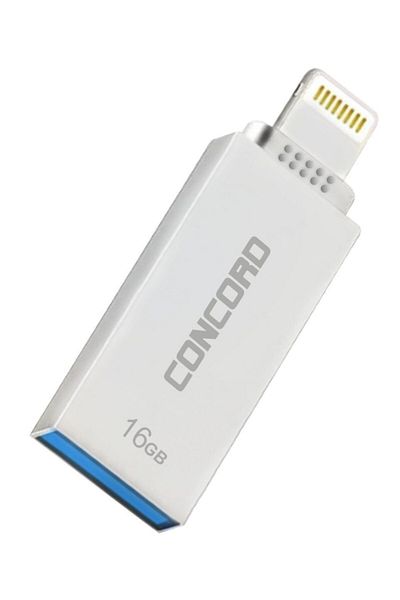 Concord ذاكرة فلاش USB معدنية سعة 16 جيجابايت لهاتف آيفون 3.0 - C-OTGL16