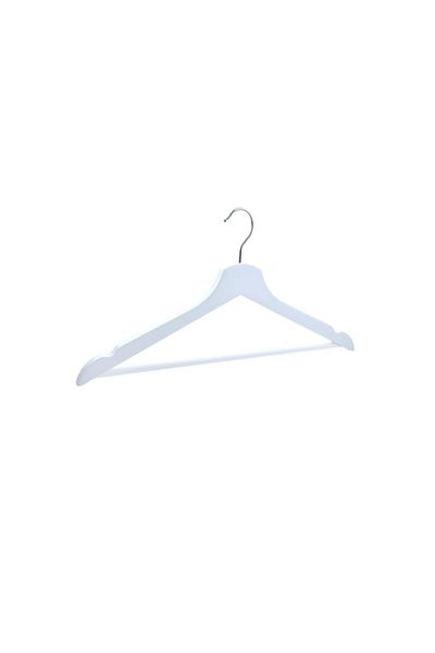 NYN Wooden Hanger Bar Clothes Trousers Hanger White Color 18 Pieces
