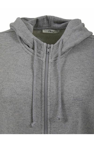 Ltb Women's Hooded Zippered Nomehi Sweatshirt Gray