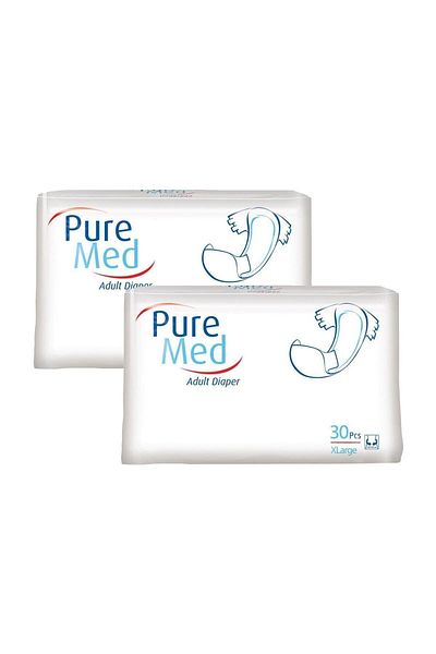 Puremed Adult Patient Diapers with 60 Xlarge Waistband