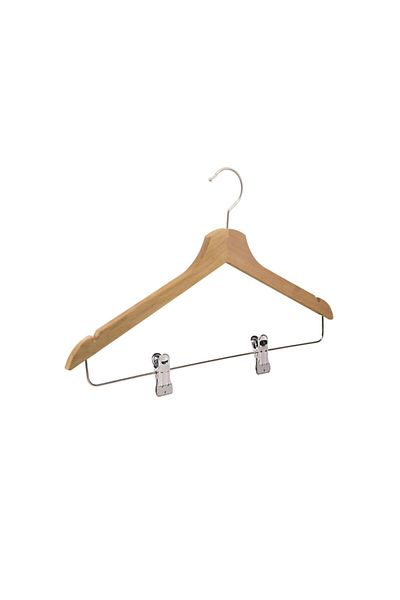 NYN Wooden Hanger Bar Clothes Trousers Hanger Walnut Color 18 Pieces