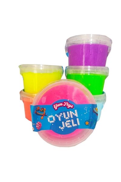 Hyd مجموعة ألعاب Slime Jumping Game Gel Round Box Polymer Slime التعليمية المكونة من 6 قطع