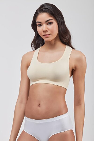 Elite Life Women's Nude Seamless Thick Strap Sports Model Bustier Without Sponge 775