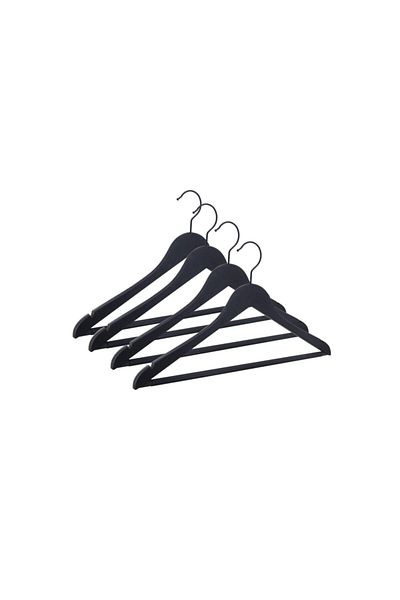 NYN Wooden Hanger Quality and Stylish Bar Clothes Trousers Hanger Black Color 30 Pieces