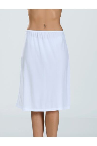 NBB Jupon lung alb pentru femei, până la genunchi 2901