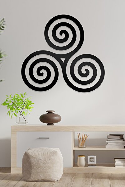 AHWALL Διακοσμητικό Ξύλινο Τραπέζι με Φιγούρα Σπράλ