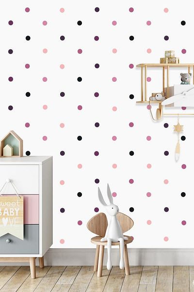 Walldeco Autocolant de perete rotund colorat 204 bucăți (cu violet)