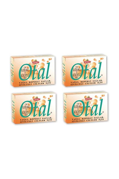 Otacı Otal Pine Tar and Sulfur Soap 80 gr 4 Pieces - For Oily Dandruff and Acne-Prone Skin