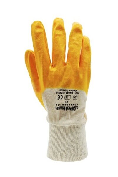 Polisan İş Eldiveni -X1 -İnşaat-Bahçe-İş Eldiveni -Sarı (Pk.İçi/Ad.:/ 12Çift)...