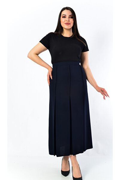 Fesba Kadın Lacivert Büyük Beden Etek