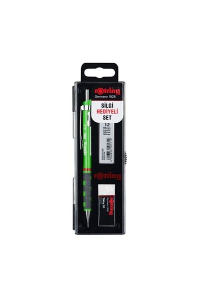 Rotring Tikky School Set Versatil Pen + Min + Eraser Set of 3 0.7 Dark Green Ro-Kk07-07-Kyesil