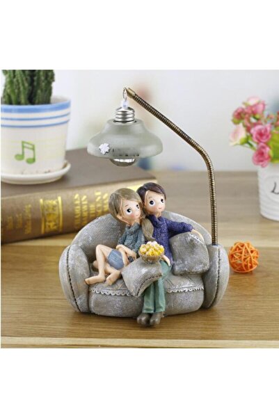 Çılgıntrend Kişiye Özel Kanepede Oturan Aşıklar Işıklı Sevgili Biblosu