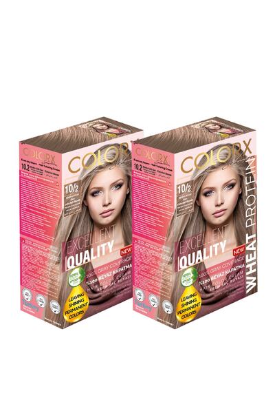 COLORX 2 Kutu Set Saç Boyası - 10.2 - Ekstra Küllü Açık Sarı