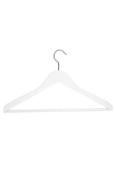 NYN Wooden Hanger Quality and Stylish Bar Clothes Trousers Hanger White Color 8 Pieces