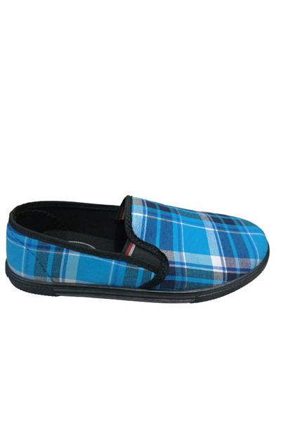 Comfort C0362-01 Unisex Blue Patterned Linen Summer Shoes