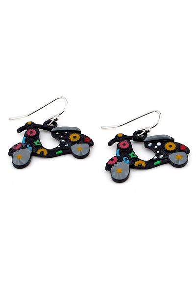 Solfera Vespa Motor Floral Dangle Women's Earrings Ex007