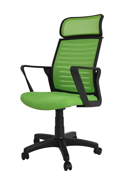 Bürocci Yeşil File Likya Plastik Ayaklı Çalışma Koltuğu  2284L0543