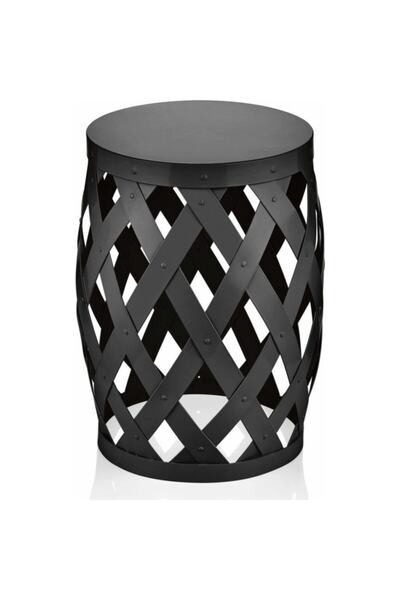 The Mia Tabure & Yan Sehpa Siyah 50 x 35 Cm