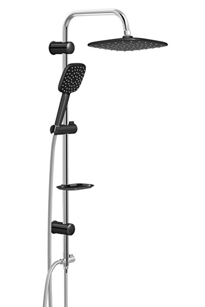Genel Markalar Sukar Aqua Black Rain Paslanmaz Krom Kaplı Duş Seti
