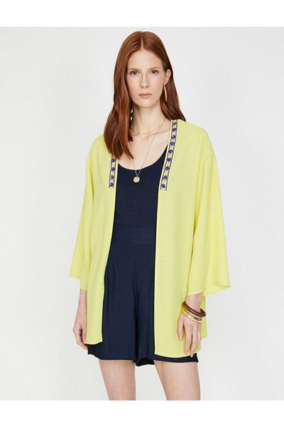 Koton Dámské žluté Kimono&Kaftan