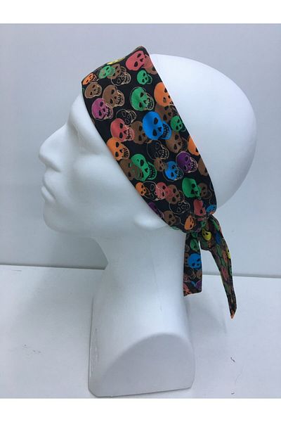 ADALILAR İŞ ELBİSELERİ Καπέλο Kep Bandana Flar (έγχρωμο κρανίο τυπωμένο)