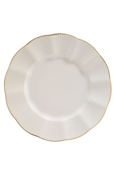 Kütahya Porselen Milena Gold Gilded Cream Porcelain Cake Set - 6 Pieces