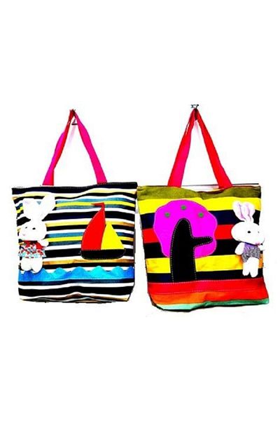 TAYFUN Large Women's Beach Bag with 2 Patterns