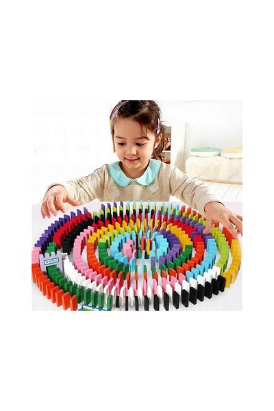 partilendin 100 Pieces Wooden Dominoes (color)