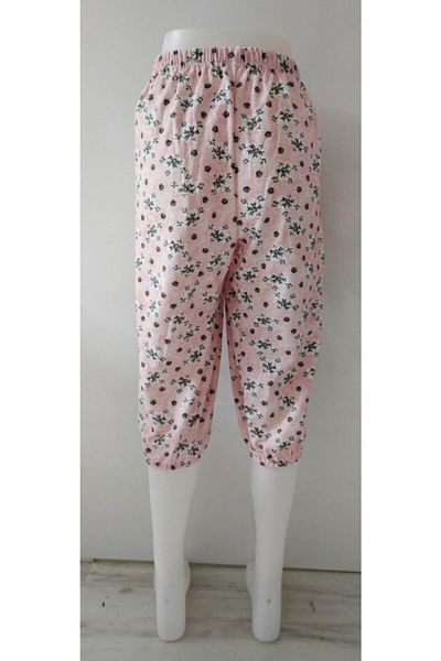 Seher Yıldızı Floral Legs Elastic Bottom Pajamas Large Size (knee-length, Short Johns)